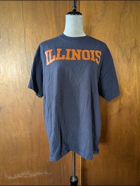 Delta Navy T-Shirt with Orange Illinois Graphic